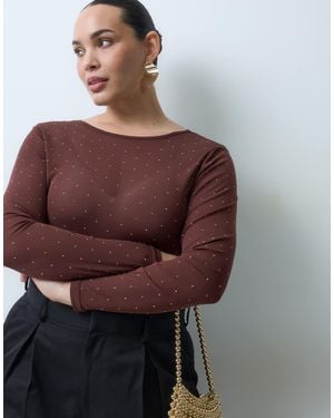 Never Fully Dressed Mesh-bodysuit mit hotfix - Braun
