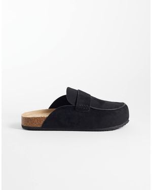 SEQWL Wide Fit – soda – slip-on-mules im loafer-stil - Schwarz