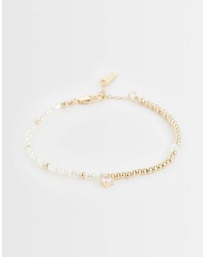ASOS Faux Pearl And Beaded Bracelet - White