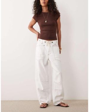 Lioness Rush Hour Straight Leg Tie Detail Jean - White