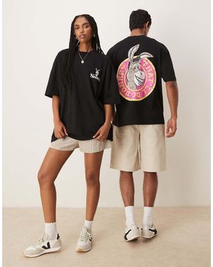 ASOS Dreamworks Oversized T-Shirt With Shrek Donkey Prints - Black