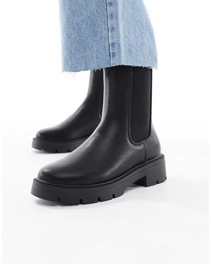schuh Botines Chelsea Negros Con Suela Gruesa Abbie De - Azul
