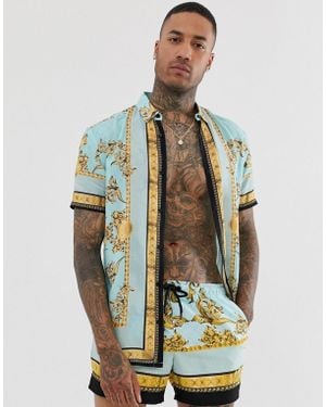 SIKSILK Co-ord Short Sleeve Shirt - Blue