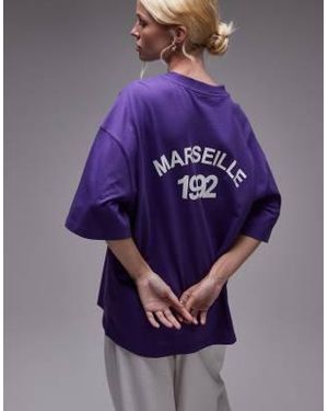 TOPSHOP Oversized Graphic Marseille T-shirt - Purple