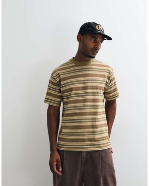 Vans Jersey Holgado De Manga Corta Con Cuello Y Puños A Rayas En - Marrón
