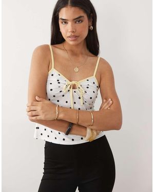 ASOS Ruched Cami Top With Contrast Tipping - Black