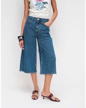 ASOS Bermudas De Corte Largo Con Lavado Medio Pulcro-Azul