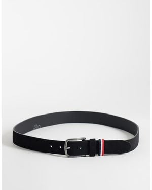 Jack & Jones Cinturón De Ante Con Detalle De Raya - Negro
