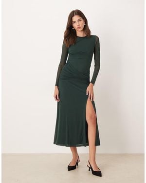 Nobody's Child Tammy Ruched Drape Midaxi Dress - Green