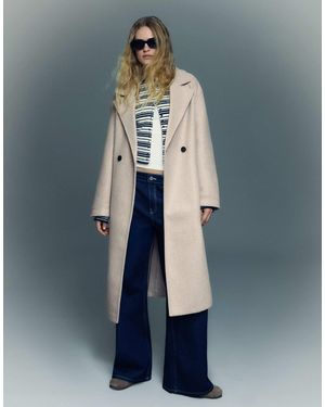 Bershka – weicher wickelmantel - Blau