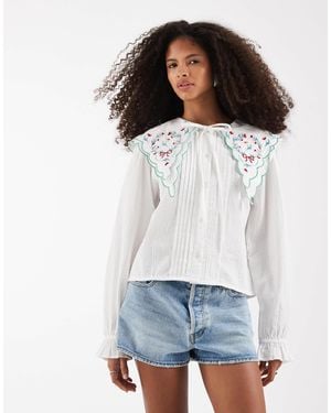 Neon Rose – langärmlige bluse - Weiß