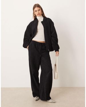ASOS Tailored Wide Leg Boucle Pants Co-Ord - Black