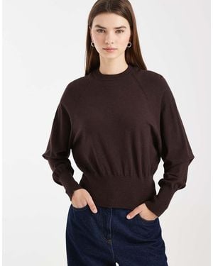 ASOS Fine Knit Cinched Batwing Jumper - White