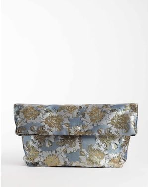 ASOS Jacquard Soft Fold Over Clutch - Grey