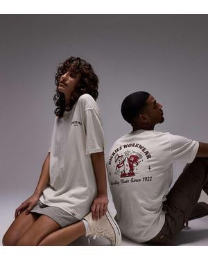 Dickies T-Shirt Sporco Con Grafica Con Pizza Sul Retro - Marrone