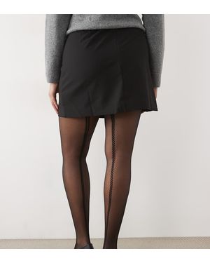 ASOS Asos Design Medias Superelásticas Con Costura Estampada En - Negro