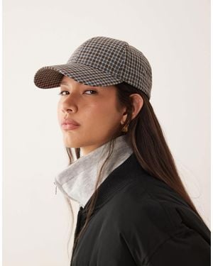 ASOS Cap With Mini Check - Black