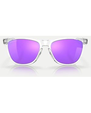 Oakley Gafas De Sol Transparentes Con Montura Cuadrada De Acabado Lustroso Y Lentes Violetas Efecto Espejo Frogskins De - Morado