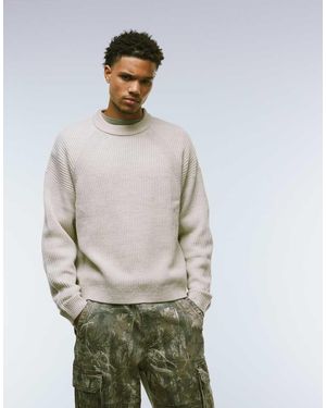 ASOS Jersey Color Piedra Jaspeado De Corte Cuadrado Extragrande De Punto Inglés De -Neutro