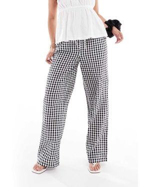 Pieces High Waist Wide Leg Trousers - Black