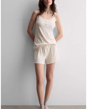 Intimissimi Sweet Pointelle Short Pyjamas - Natural