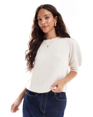 Vero Moda Short Sleeved Knitted Top - White