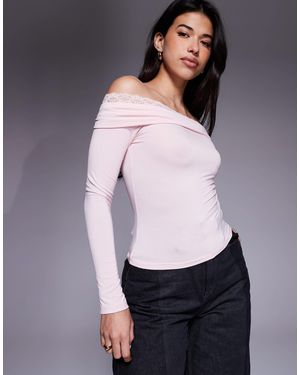 Edikted Janus Lacey Fold Over Top - White
