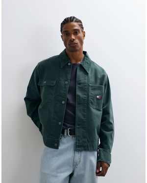 Tommy Hilfiger Canvas Jacket With Corduroy Collar - Green