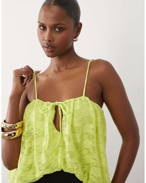 ASOS Co-ord Lace Bubble Hem Cami Top - Green
