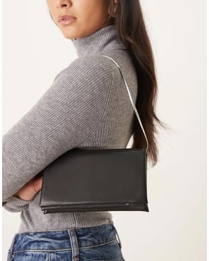 Mango Leather Shoulder Bag - Grey