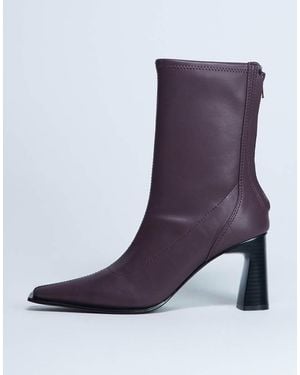 TOPSHOP Nicky Chisel Toe Ankle Boots - Purple