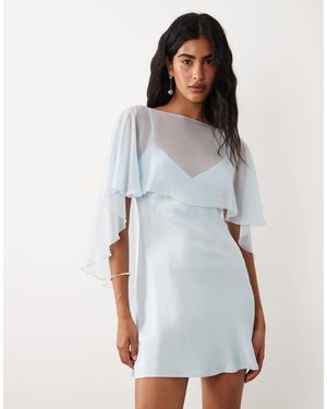 ASOS – minikleid aus satin und chiffon - Weiß