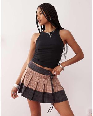 Collusion Pleated Micro Skirt - Grey