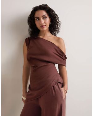 Tala Resort Soft Linen Top - Brown