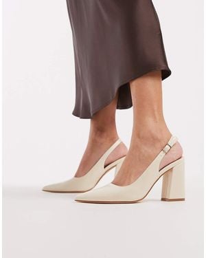 SEQWL Zapatos Destalonados Con Tacón Ancho Hogan De -Blanco - Marrón