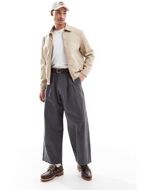 Brave Soul Giacca Harrington Con Zip Sul Davanti - Blu