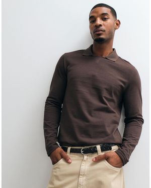 ASOS Polo manches longues coupe relaxed en piqué - Multicolore