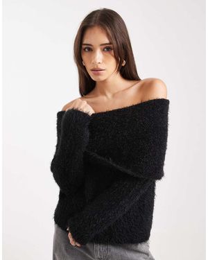Miss Selfridge Foldover Lash Bardot - Black
