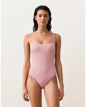 Oysho Stripe Triangle Swimsuit - Pink