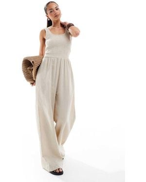 Brave Soul Scoop Neck Jumpsuit - White