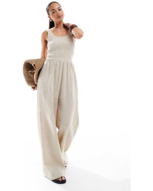 Brave Soul Scoop Neck Jumpsuit - White