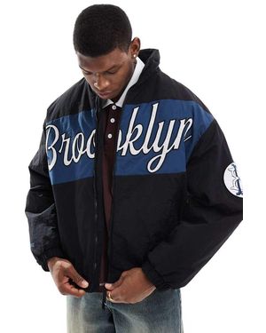 Bershka Brooklyn Nylon Track Jacket - Blue