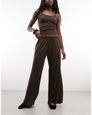 Monki Weite pull-on-loungewear-hose - Braun