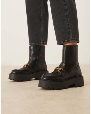 ASOS April Chunky Loafer Ankle Boots - Black