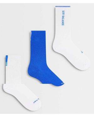 New Balance Set Van 3 Paar Performance Enkelsokken Met Logo - Blauw