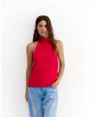 Pull&Bear Fließendes neckholder-top - Rot