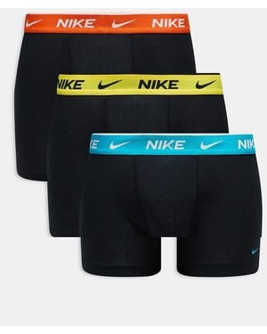 Nike Everyday Cotton Stretch 3 Pack Boxer Briefs - Black