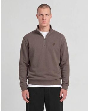 Lyle & Scott Mid Layers Superfine Quarter Zip Sweatshirt - Brown