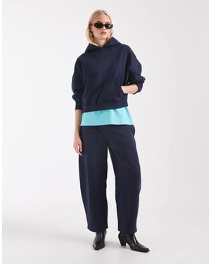 ASOS Boxy Brushback Hoodie - Blue