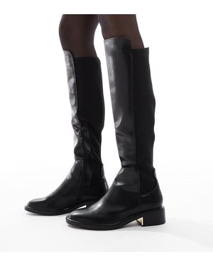 SEQWL Wide Fit Latte Riding Boots - Black